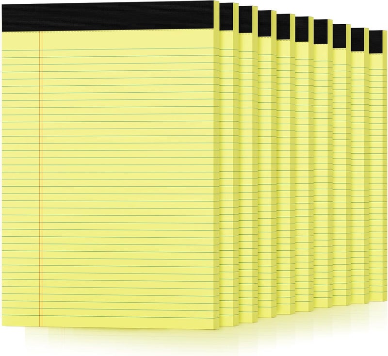 Aidunmis 10 Pack Yellow Legal Pads 8.5 x 11 College Ruled Note Pads Lined Writing Paper Pads Yellow Paper 8.5 x 11 Pads of Paper 30 Sheets per Writing Tablets Lined Legal Notepads for Home, Office - Image 1